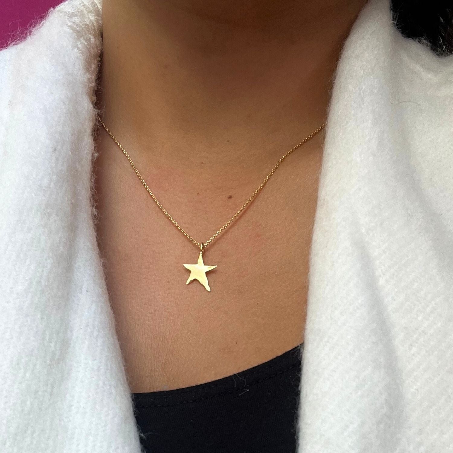 Ziggy Star Charm Necklace Gold Plated
