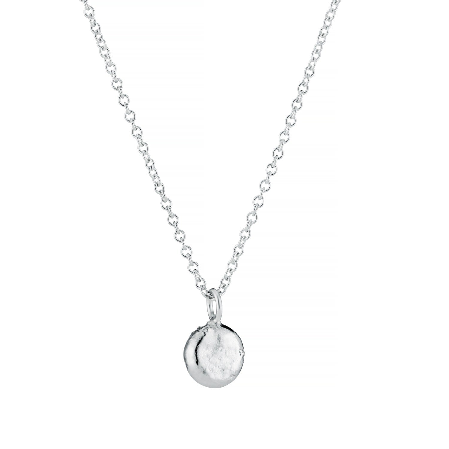 Sterling Silver Molten Orb Necklace