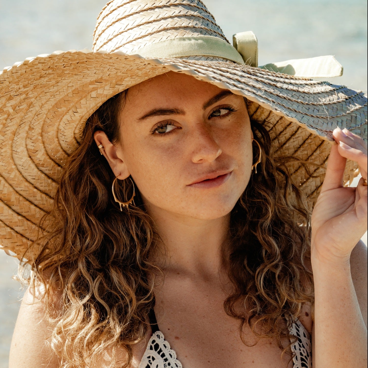 Dripping Circular M-1 Gold Vermeil Hoop Earrings