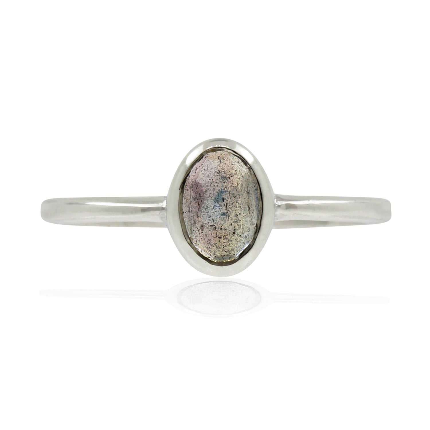 Labradorite Rose Cut Ring - Silver