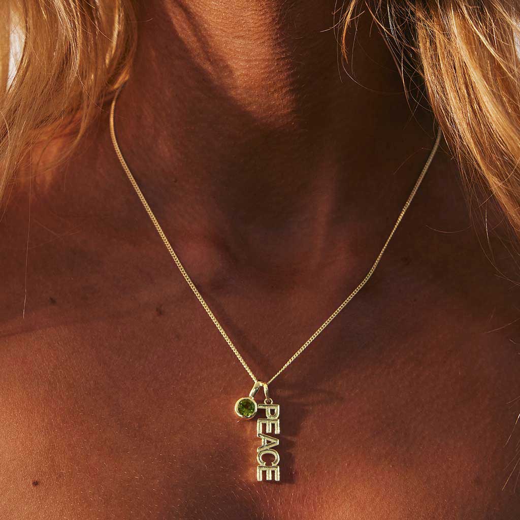 Peace Rocks Necklace - Gold Vermeil
