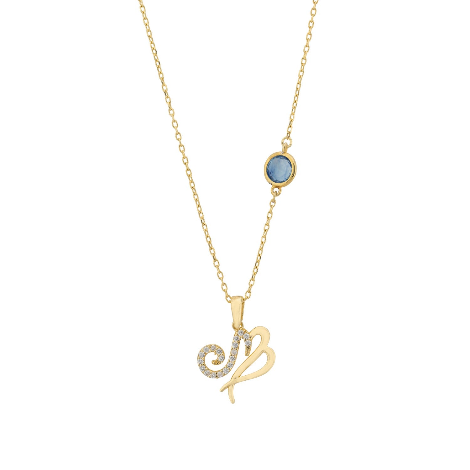 Zodiac Birthstone Virgo Necklace Sapphire Gold
