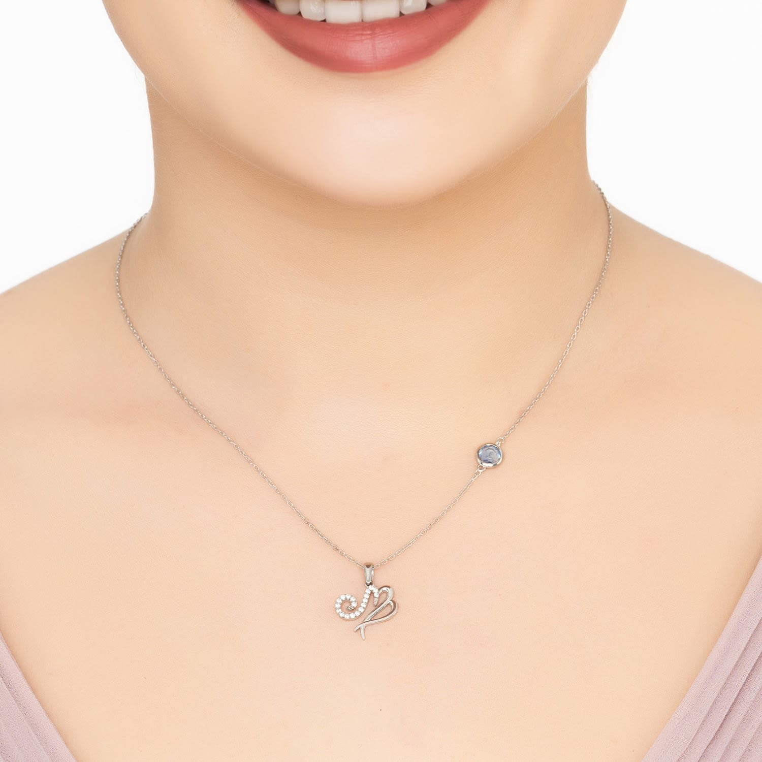 Zodiac Birthstone Virgo Necklace Sapphire Silver