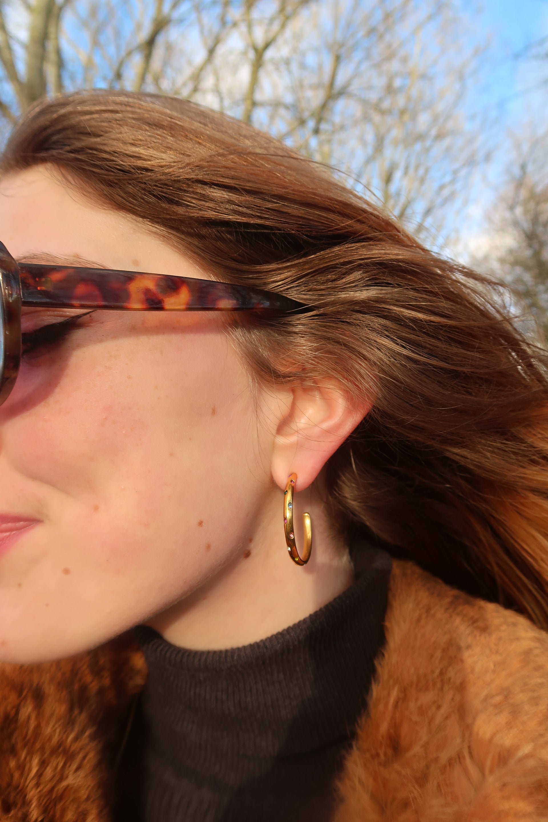 Zoe’s Gemstone Hoops