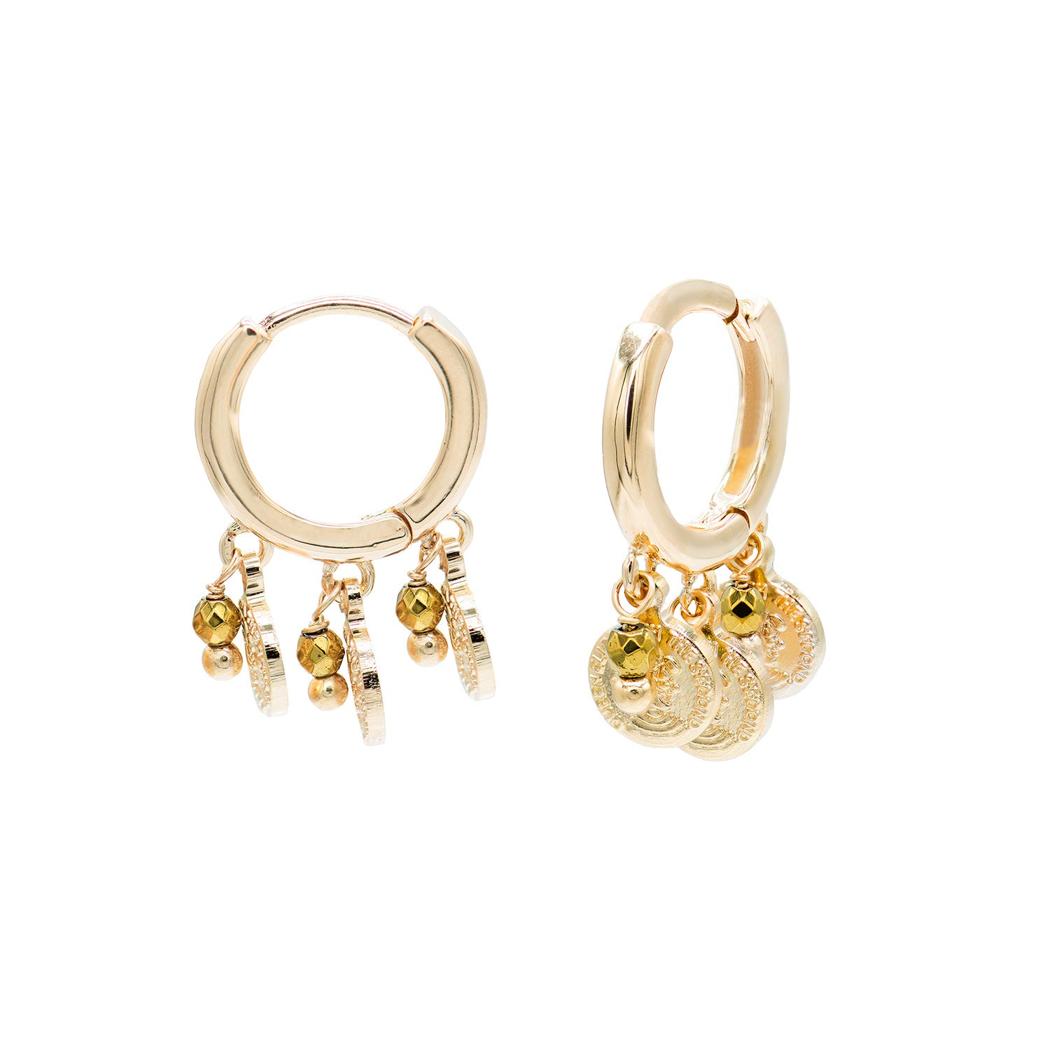 Zola Huggie Earrings In Green Gold
