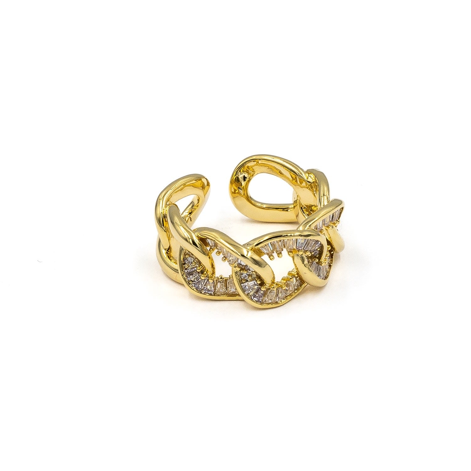 Gold Cleo Link Adjustable Ring