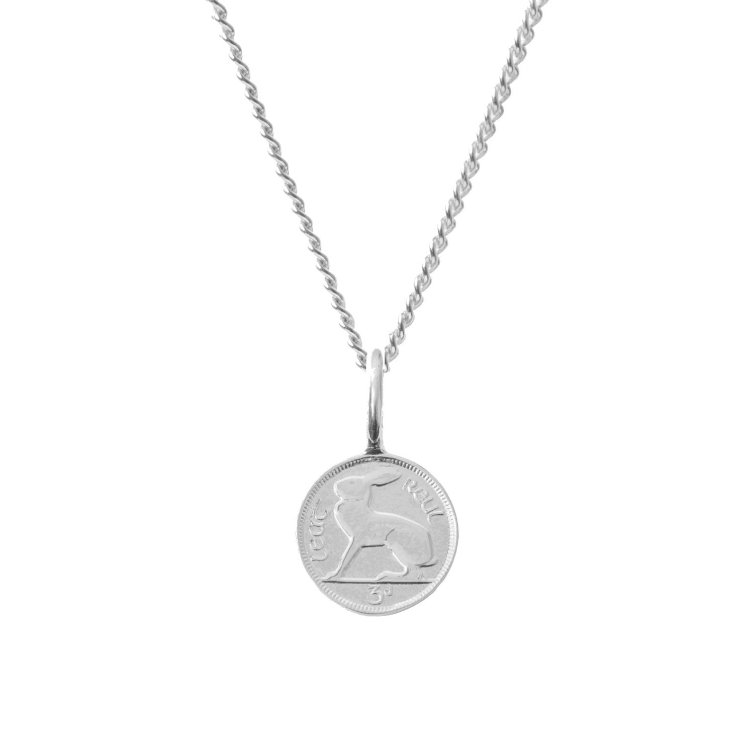 Irish 3D Coin Necklace In Sterling Silver