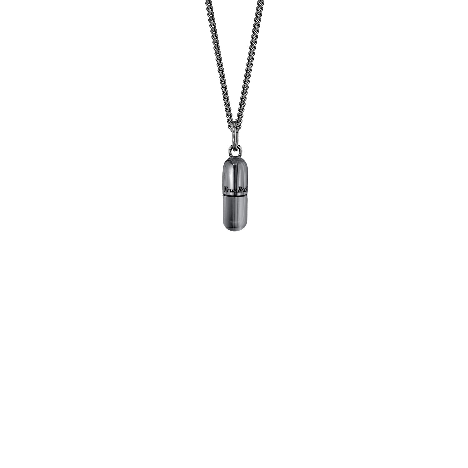 Gun Metal Grey Mini Pill Charm On Gun Metal Grey Hoop