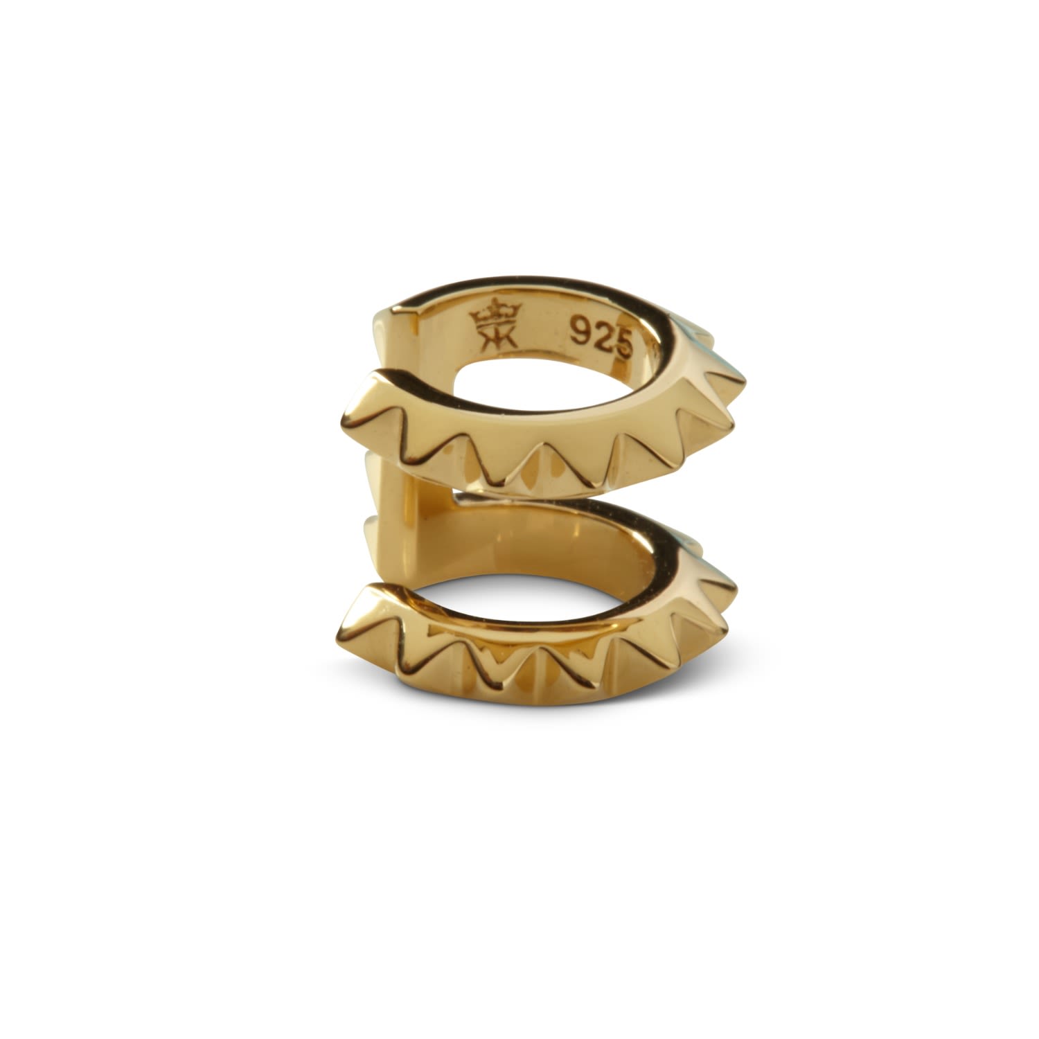 Croc Double Ear Cuff Yellow Gold