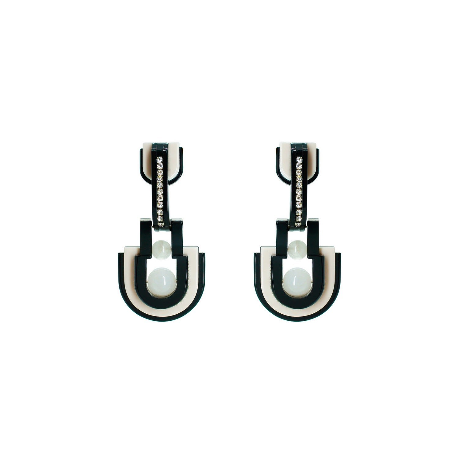 Handmade Acrylic Earring Pendant Orion - Pink & Purple