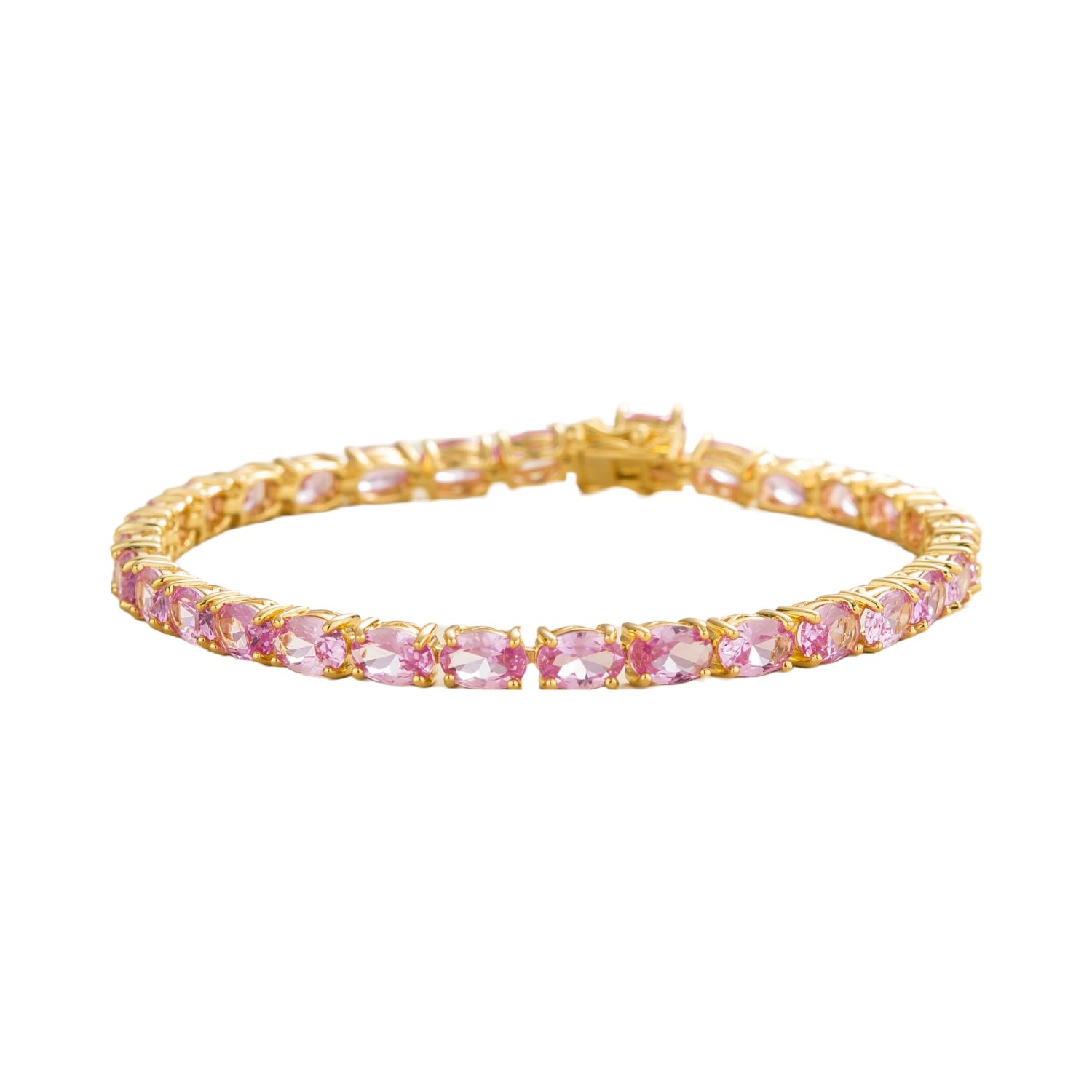 Salto Gold Tennis Bracelet In Pink Sapphire