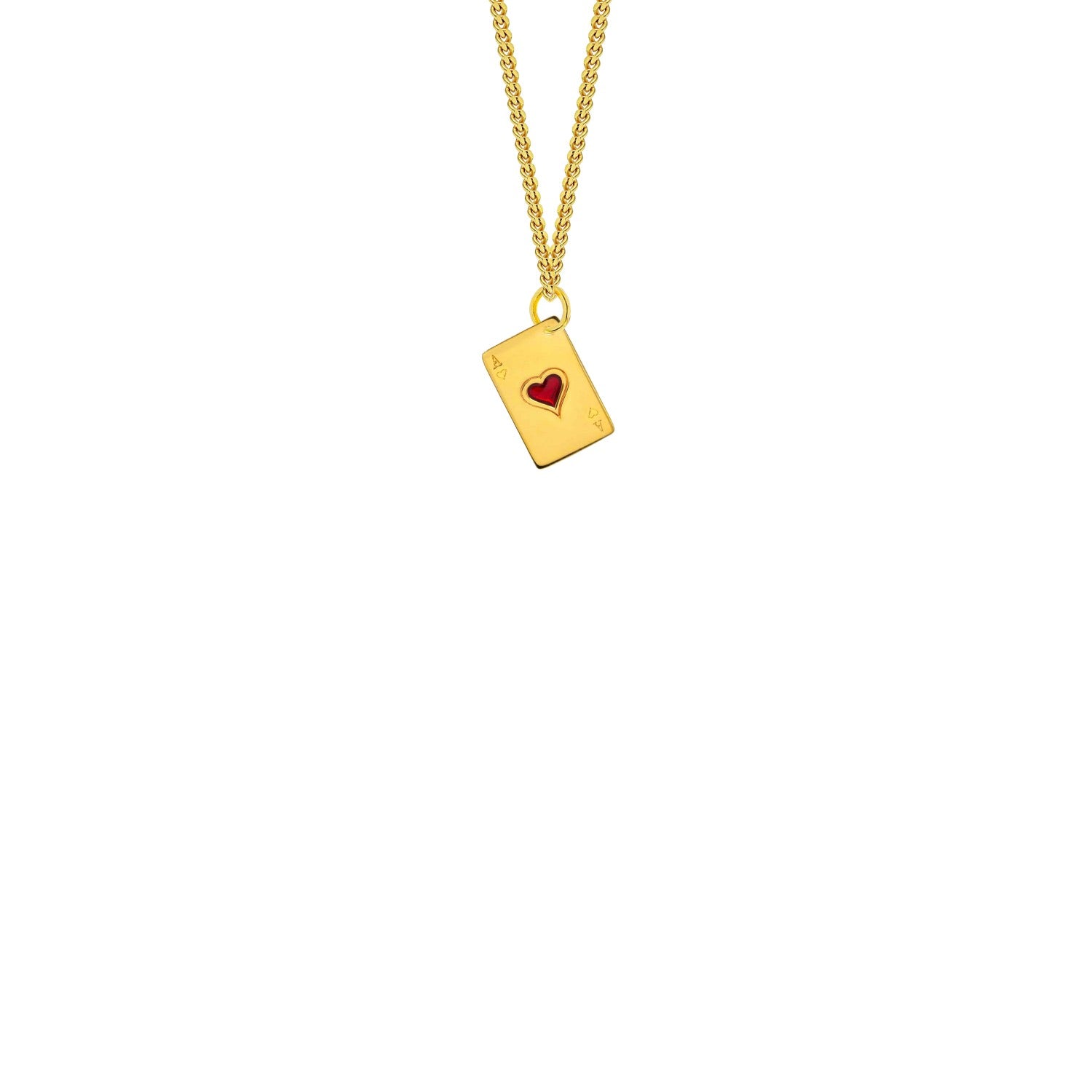 18Kt Gold Plated & Red Enamel Ace Of Diamonds Charm On Gold Hoop