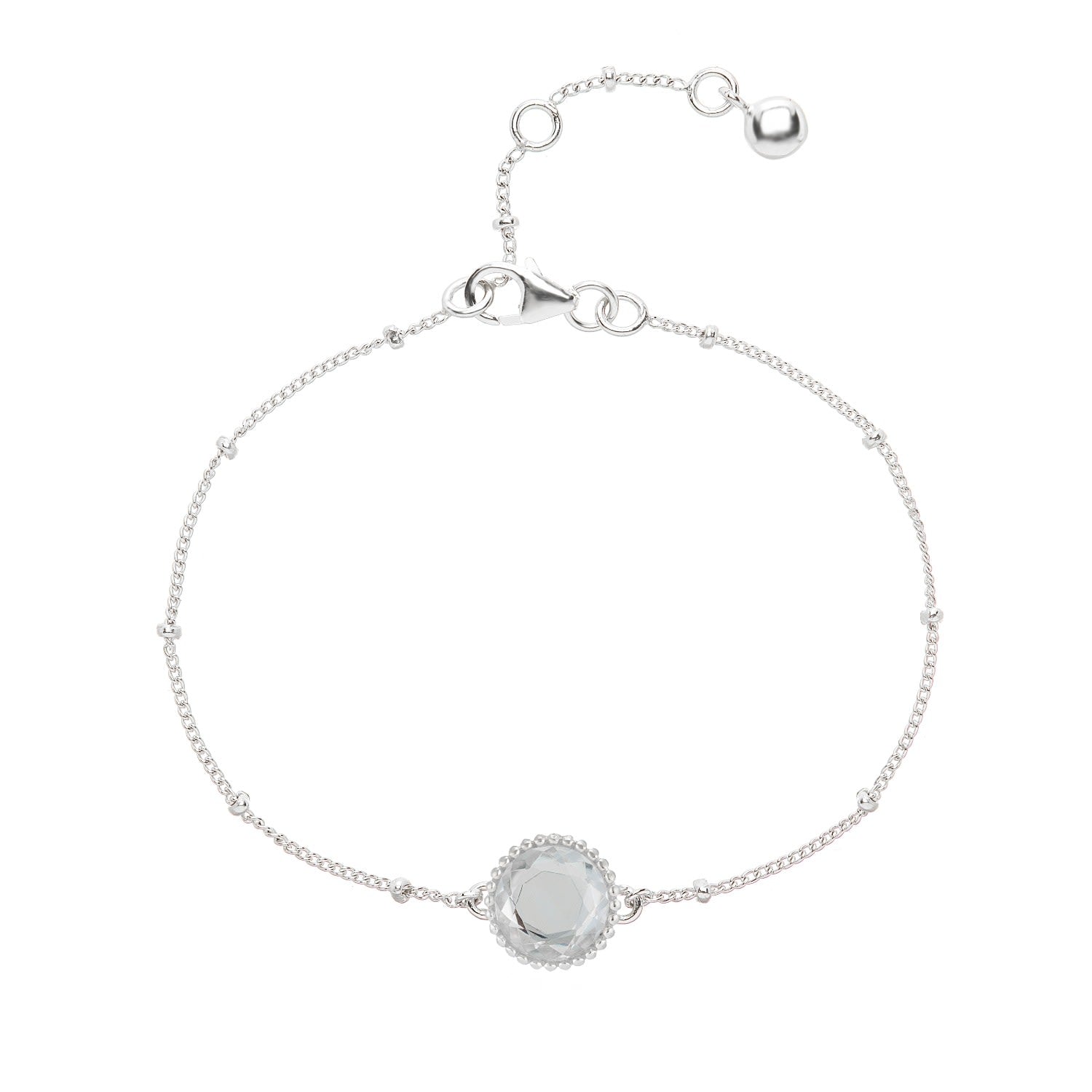 Barcelona Silver April Birthstone Bracelet Crystal