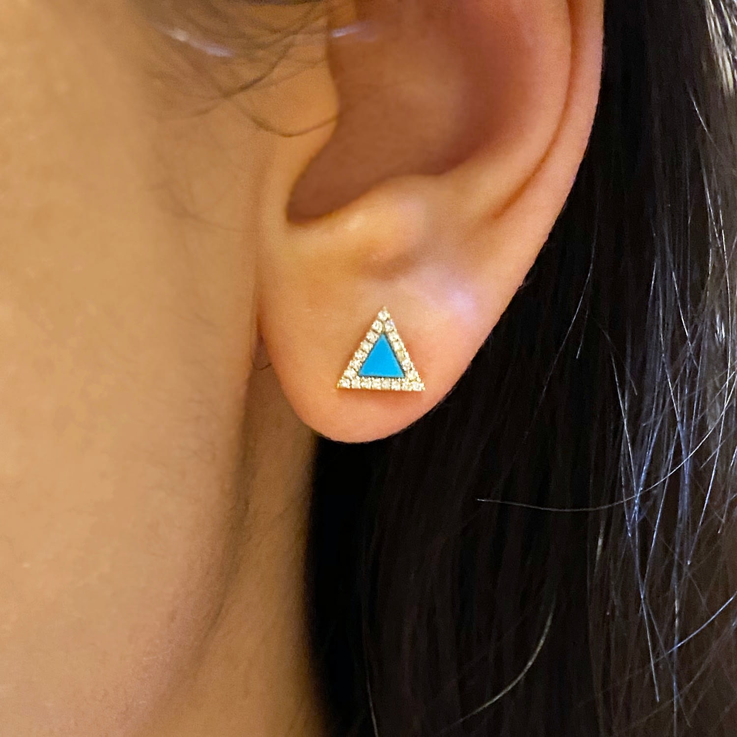 Turquoise Triangle Studs