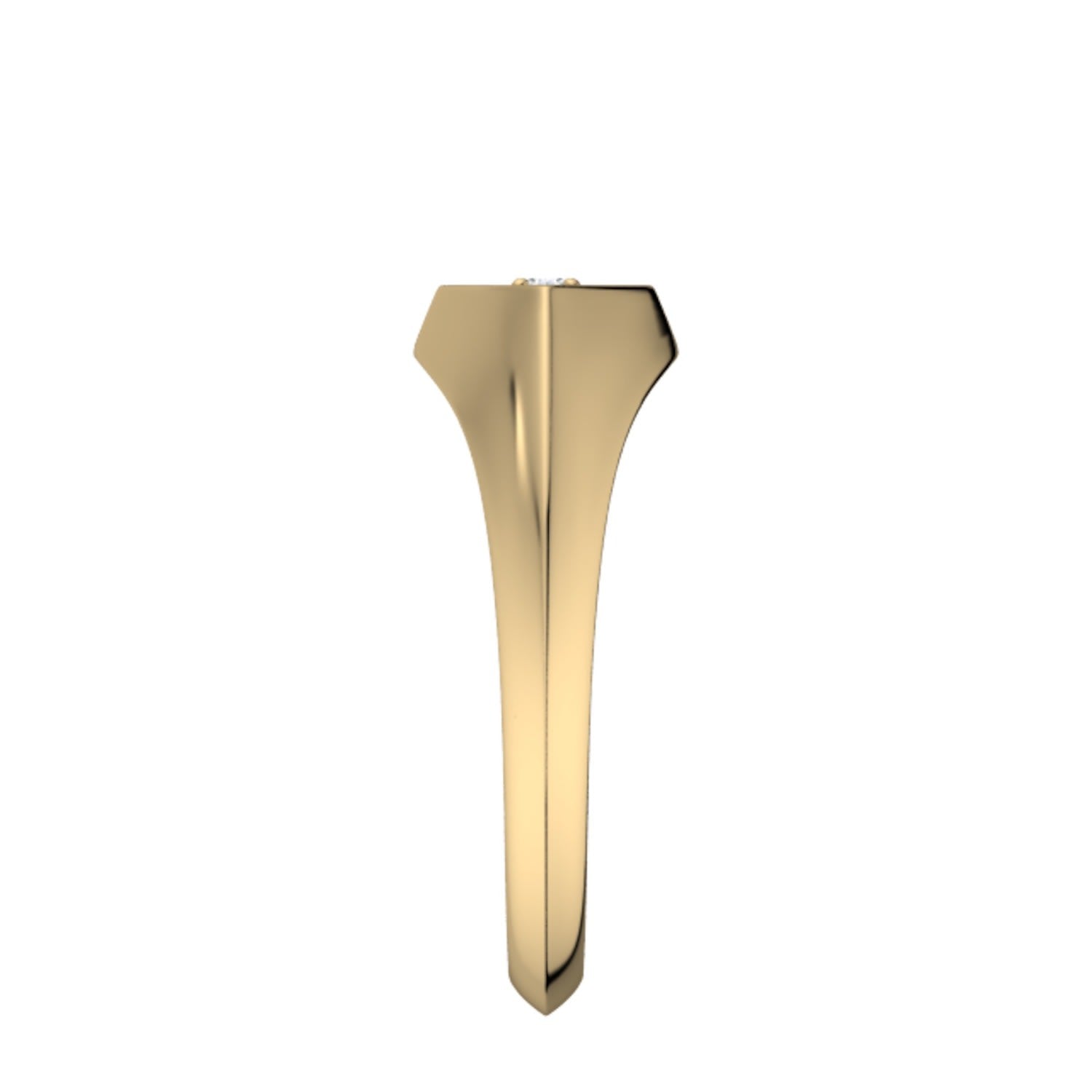 14K Gold & Diamond Starbust Ring Yellow Gold