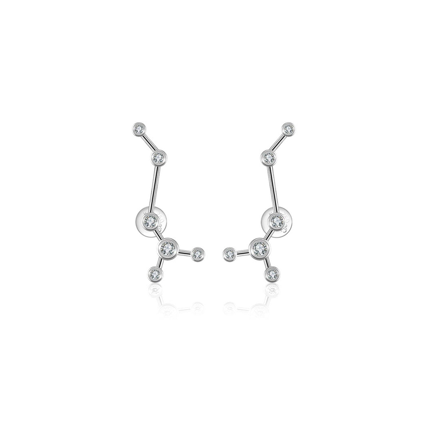 Scorpio Zodiac Constellation Earring 18K White Gold & Diamond
