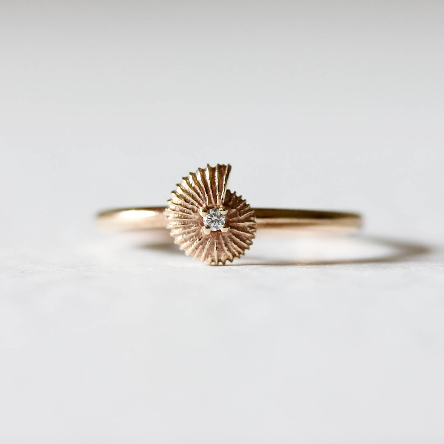 Ammonite Diamond Ring - Gold