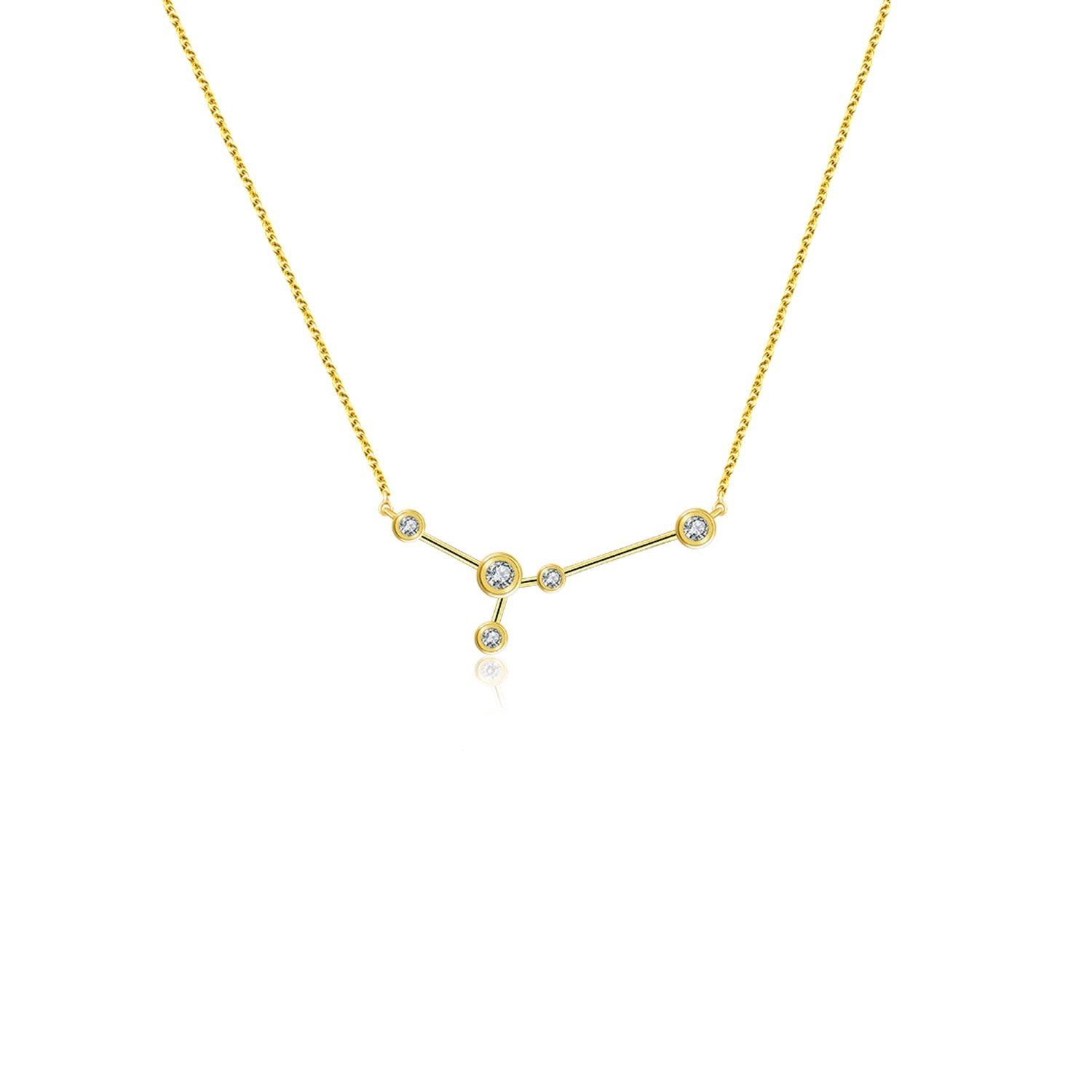 Cancer Zodiac Constellation Necklace 18K Yellow Gold & Diamond