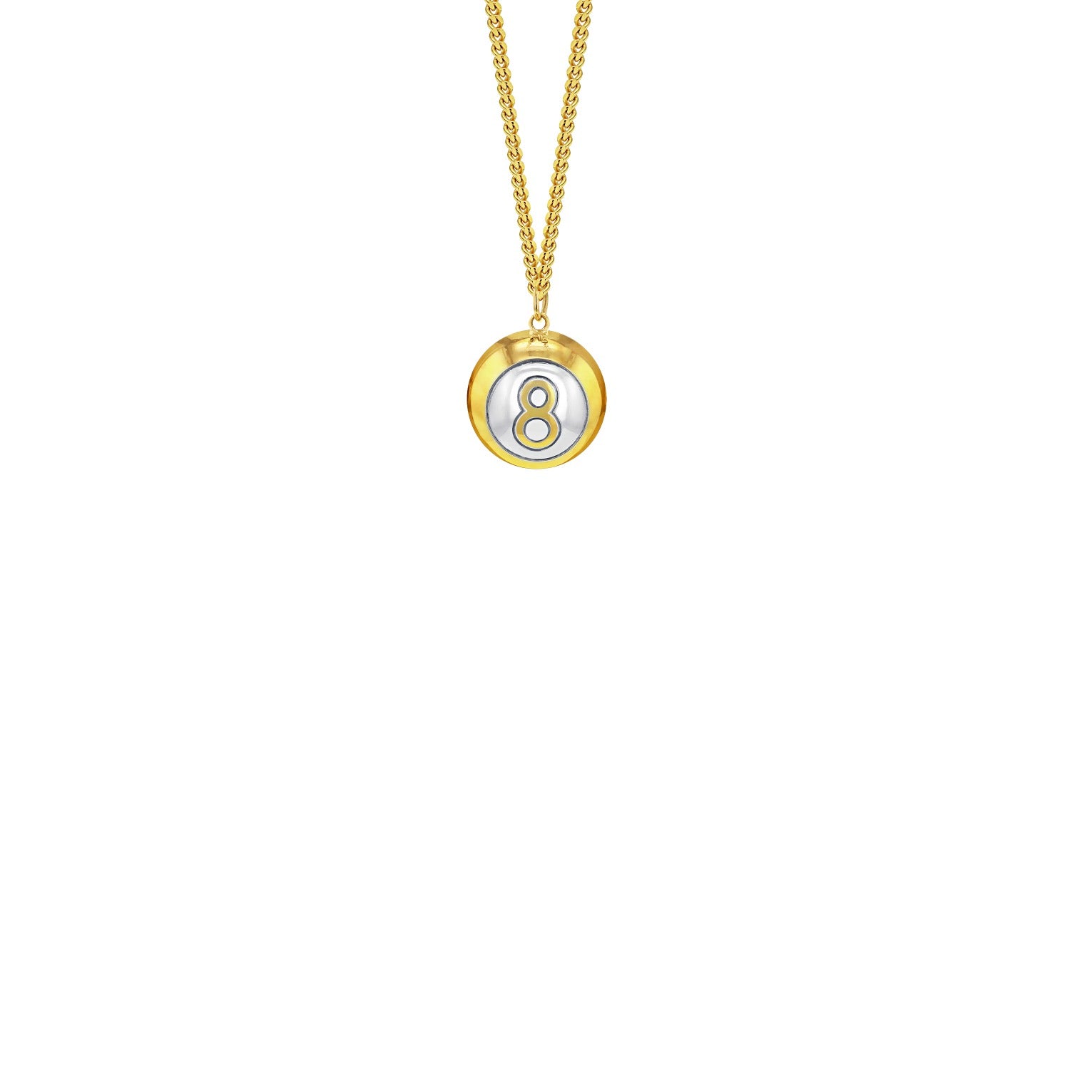 Mini 8Ball Pendant 2Tone 18Kt Gold-Plated & Sterling Silver